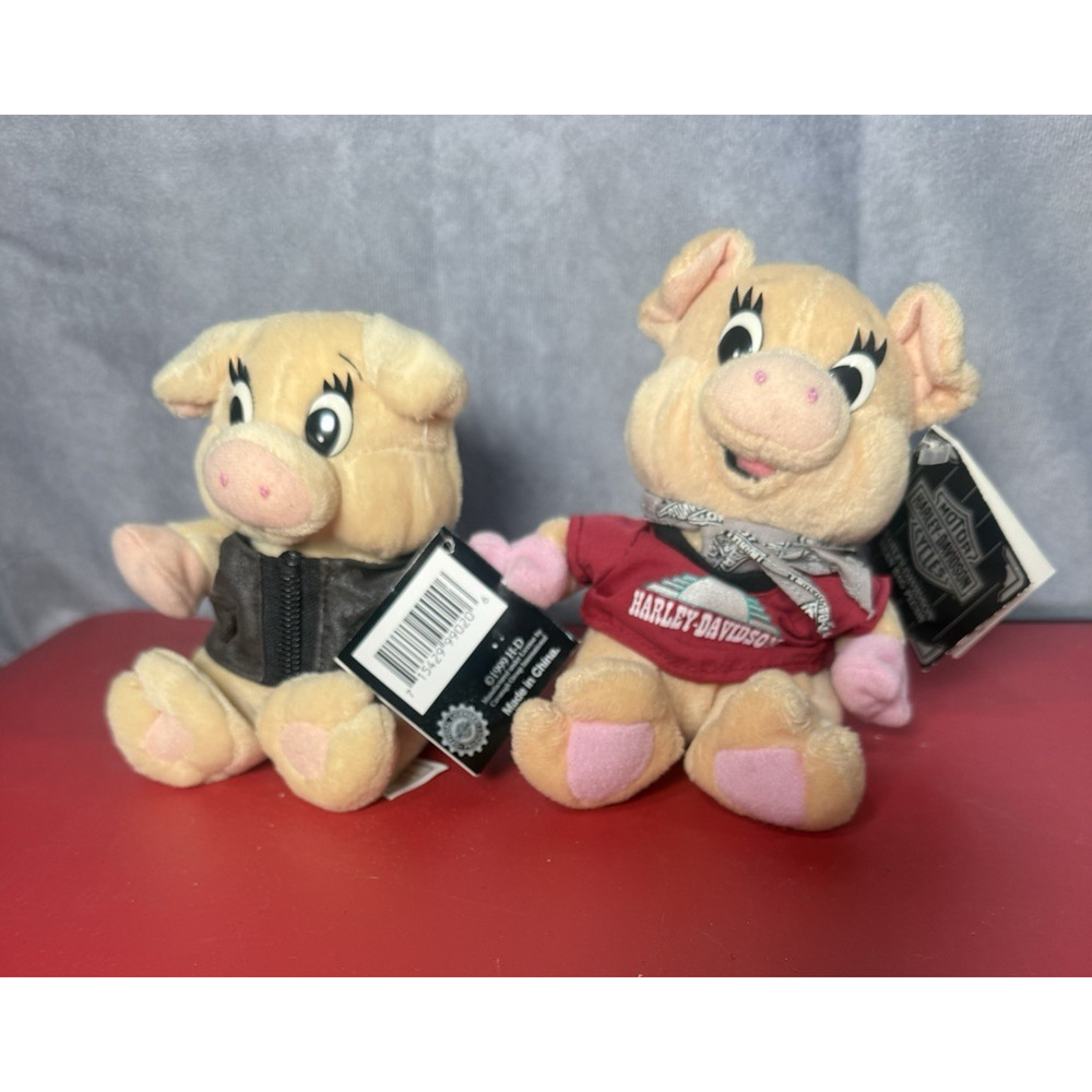 90" HARLEY-DAVIDSON BEAN BAG PLUSH Boot Hill Bob & Racer 5" HARLEY HOG